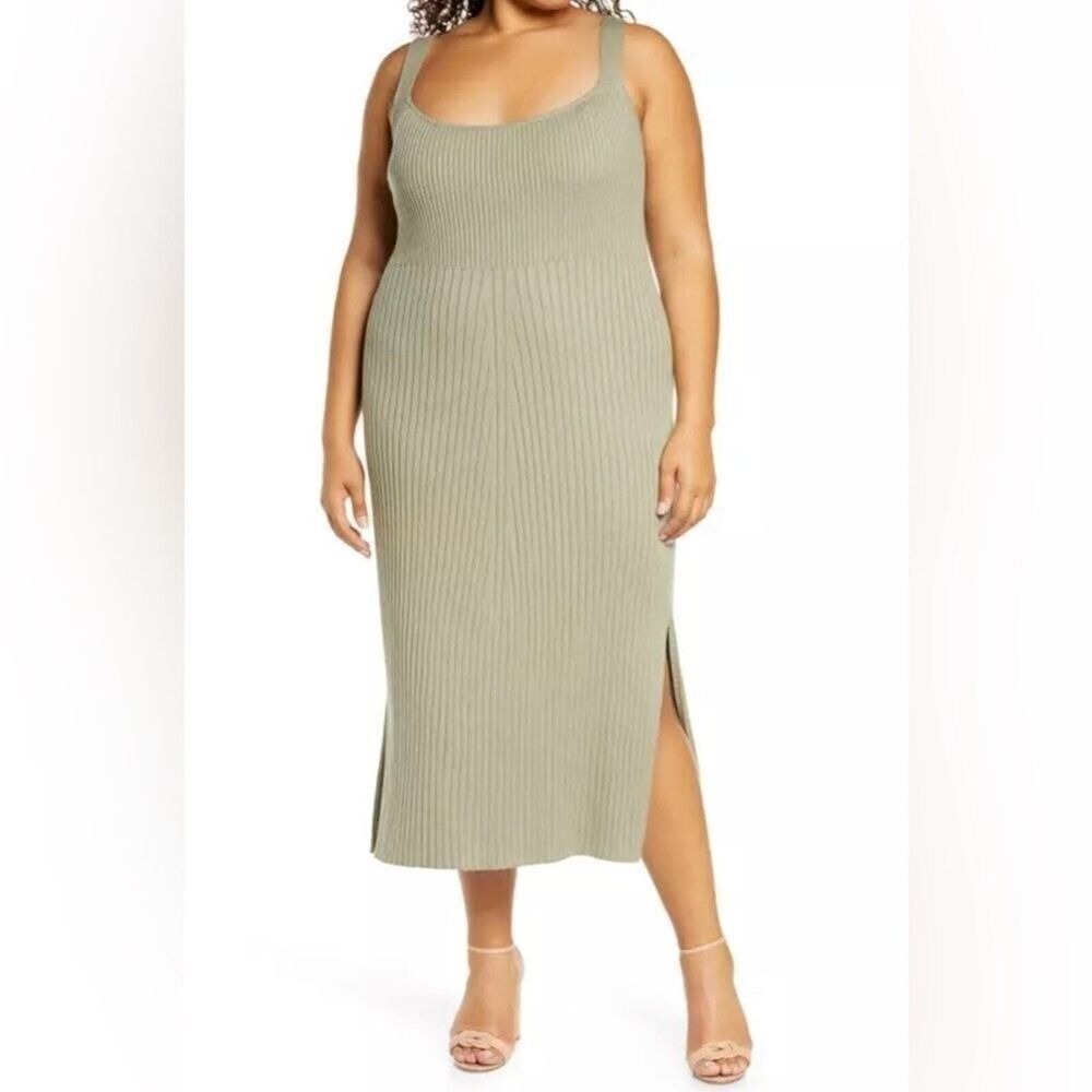 WAYF - Women's Gillian Ribbed Tank Dress - Size XL - Light Green - NWT‎